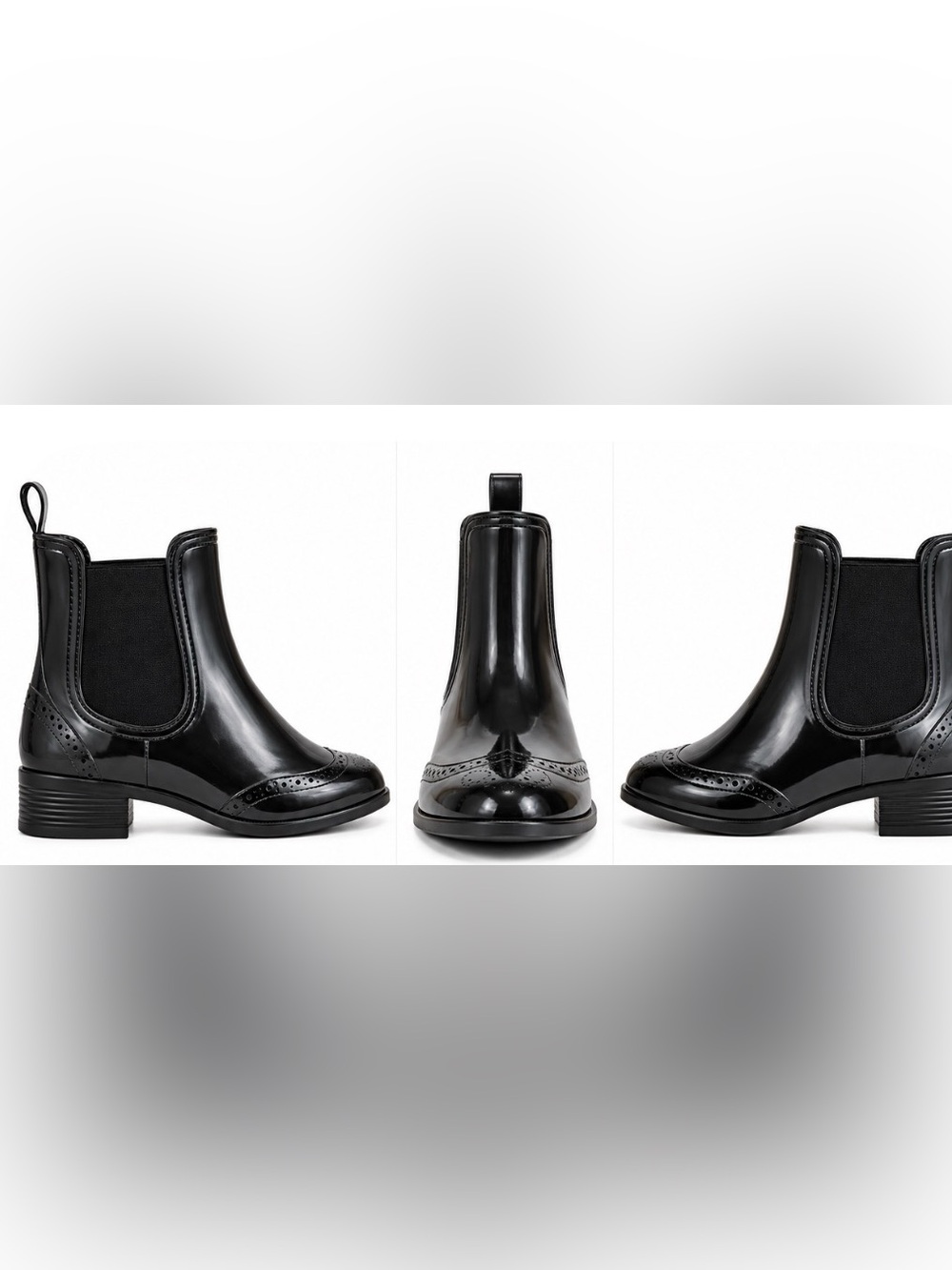 Banana Republic Brogue Trim Black Chelsea Rain Boots Size 9 NIB